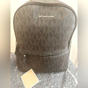 Large signature logo print Michael Kors backpack